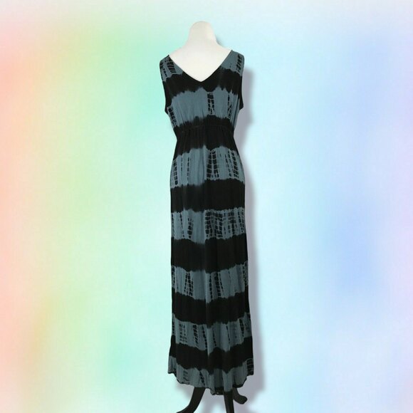 ROMEO AND JULIET COUTURE Maxi Dress Tie and dye Small Dark Blue & Black - Picture 2 of 8